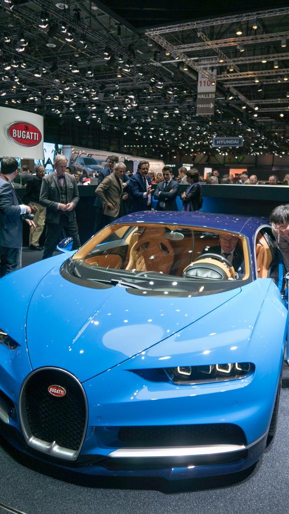 Light Blue Bugatti Chiron Phone Wallpaper